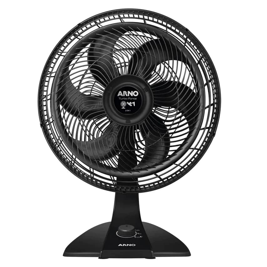 Ventilador De Mesa E Parede Arno Turbo Force VF42 Preto Com 6 Pás De Plástico, 40 Cm De Diâmetro 110 v